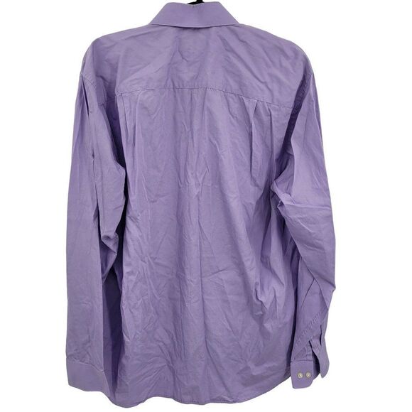 Mens Calvin Klein Dress Shirt 17 36/37 Lilac Purple Regular Fit Button Up Cotton - Picture 2 of 12